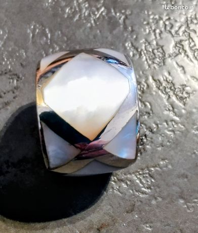 Bague Vintage Argent Massif 925 Avec Onyx – Taille 52 (environ 16,5) – Poids 25 Grammes – Modèle Clio Blue