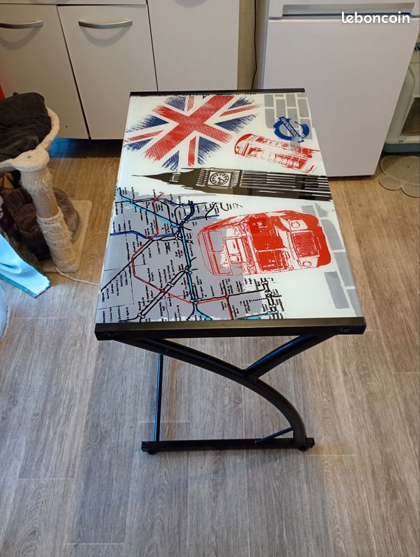 Table London verre et metal noir (image 3)