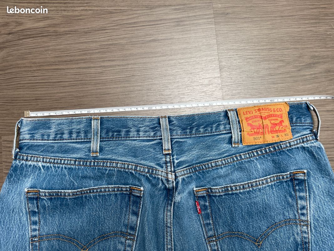 Levi's 501 bleu jean vintage homme button up fly W38 L32 (image 13)