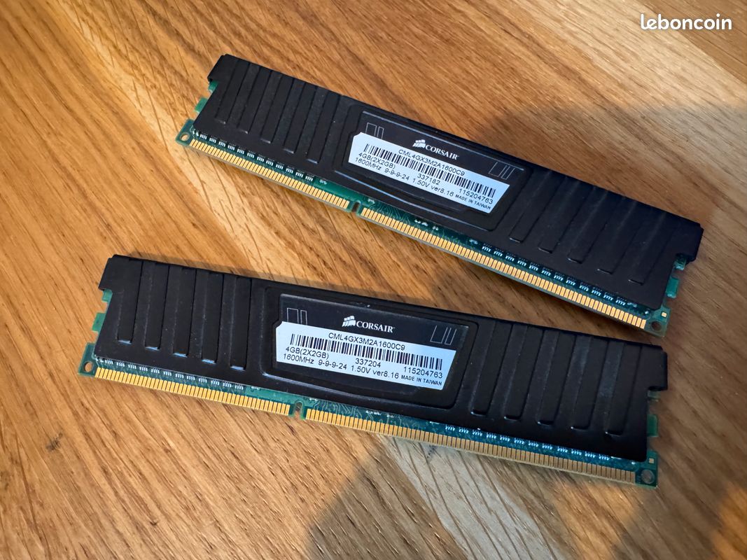 Kit barette RAM 2x2 Go DDR3 1600 MHz Corsair LP (image 2)