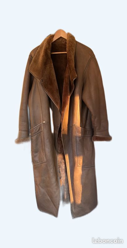 Manteau Long En Mouton Retourné Mac Douglas - Taille 38, Marron, Peu Porté