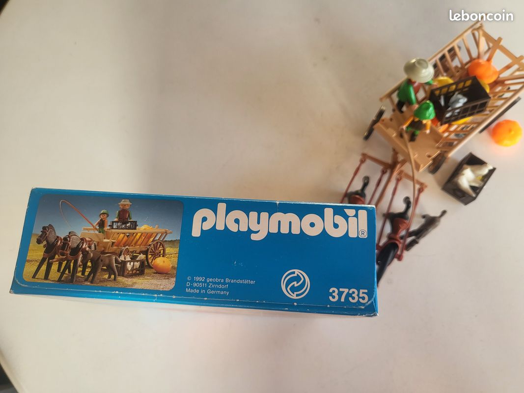 PLAYMOBIL VINTAGE MÉDIÉVAL Transport De Prisonniers Charrette Set 3674 - Foto 6