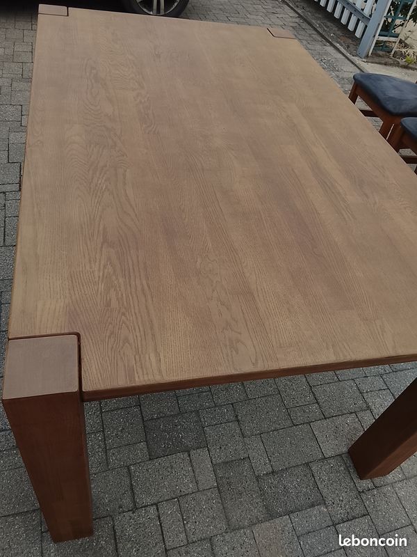 Table en chêne avec 2 rallonges et 6 chaises (image 4)