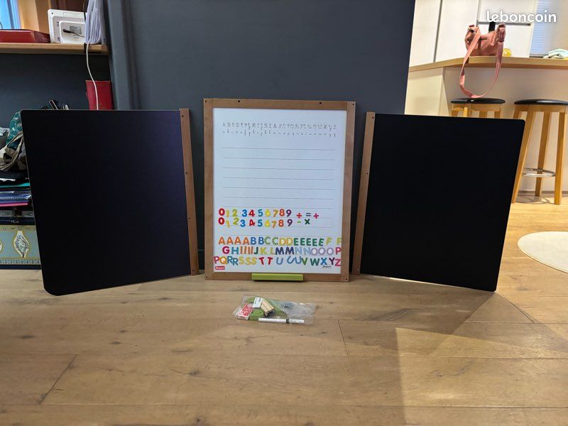 Tableau enfant triptyque magnétique en bois – Jeujura (image 1)
