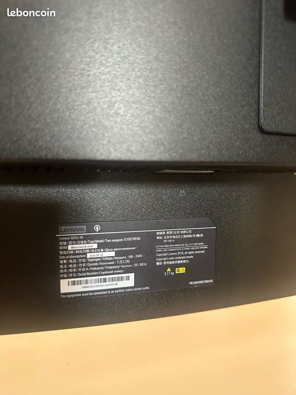 Lenovo G27c-10 - Écran Gaming 165hz incurvé 27" (image 3)