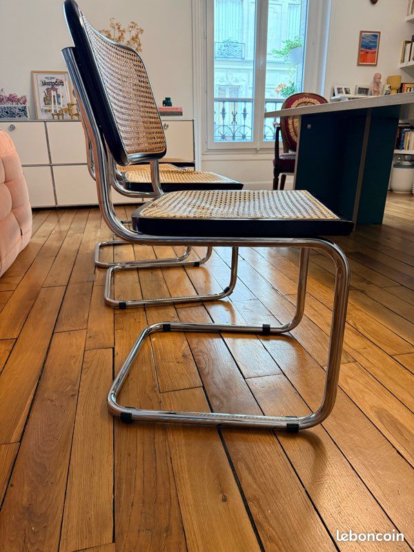Lot 4 chaises vintage Marcel Breuer S 32 noires (image 12)