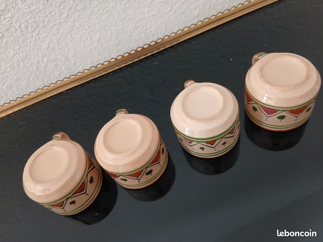 Lot de 4 tasses et un vase ethniques (image 11)