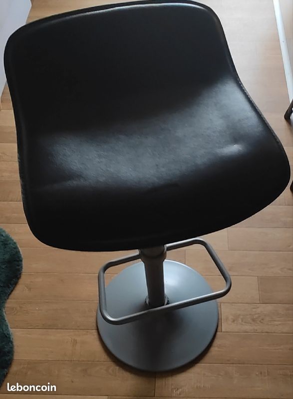 Tabouret noir gris métal réglables bas ou haut (image 1)