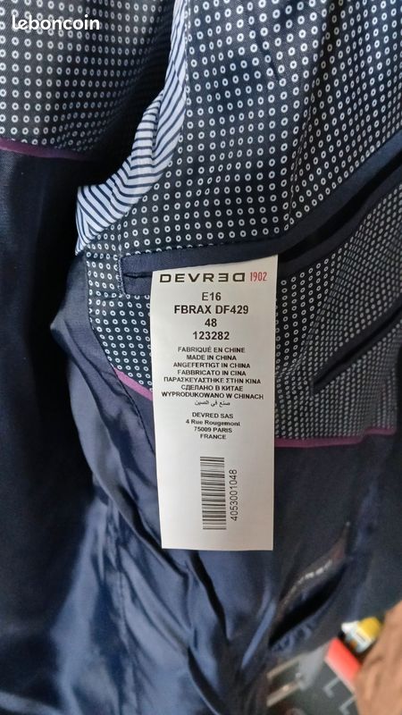 Vend veste Devred taille 48, bleu marine (image 3)