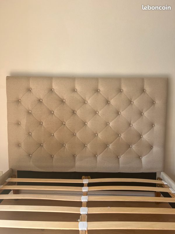 Lit capitonné en lin Maisons du Monde 140x190cm (image 2)