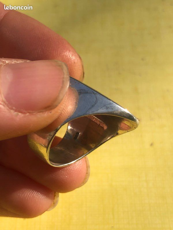 Bague En Argent Massif 925 Avec Nacre D'ormeau - Taille 52 - Modèle Sertie JVO Mexico - 4 Grammes - N°537 - Occasion