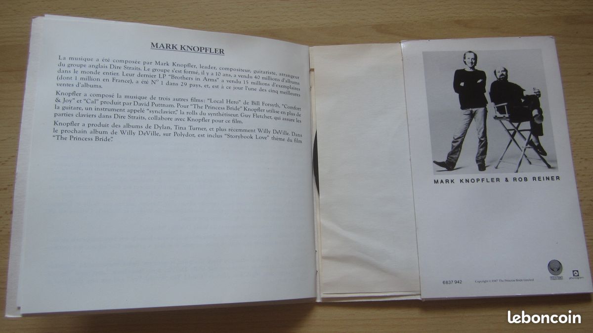 Mark Knopfler (Dire Straits) Storybook Love (Theme From The Princess Bride) 45T vinyle PROMO France 1987 (image 7)