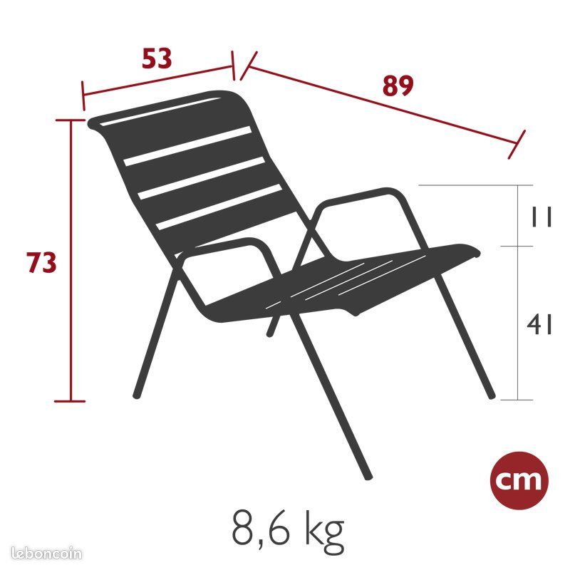 Fauteuil + repose pied monceau Fermob (image 5)