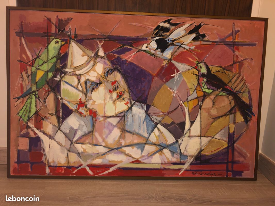 Tableau Clown Blanc GRUSLIN René Marcel (image 1)