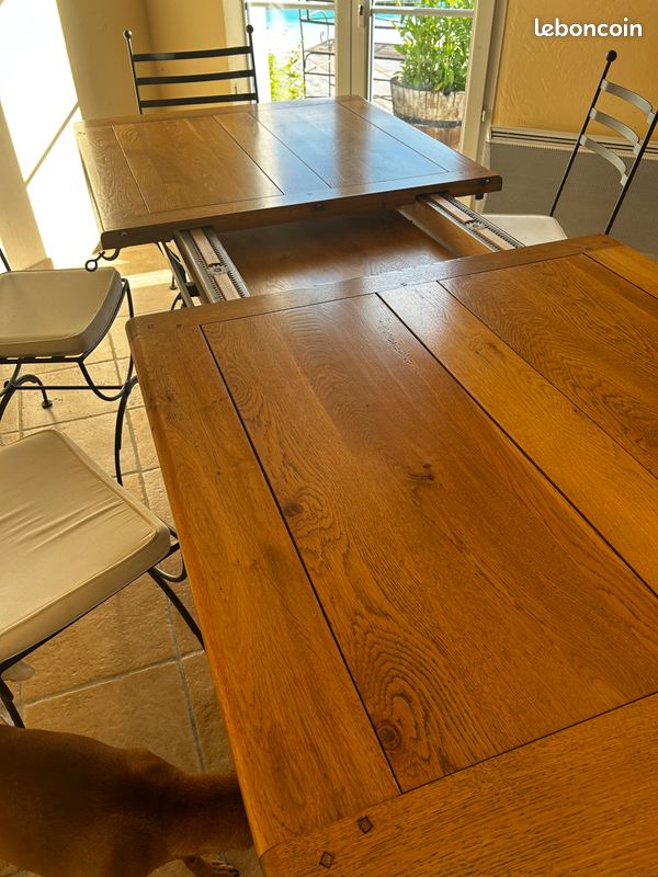 Table salle à manger chêne massif 2M(extensible 2,5M) + 6 chaises (image 6)