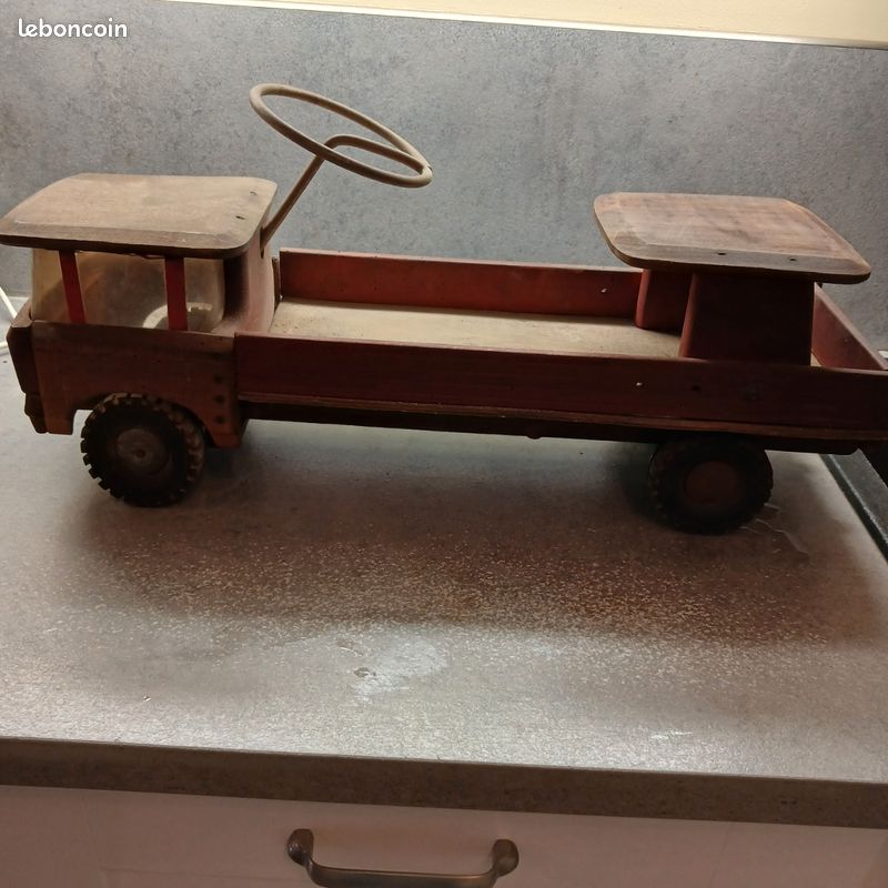 Porteur Tramway En Bois Dejou - Jouet Vintage Années 60 - Occasion