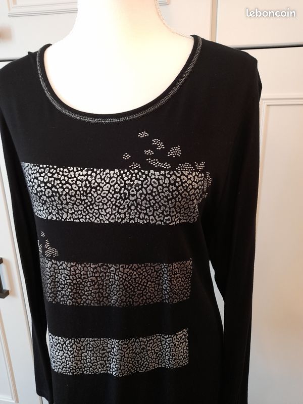🖤 Haut Noir Élégant Emelia Lay- T 46/48 (image 3)