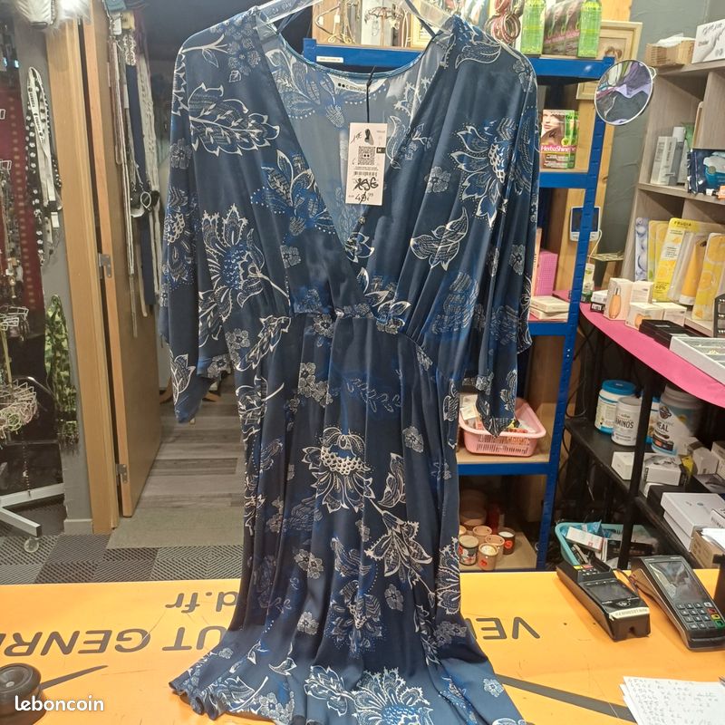 Robe Longue Bleue Camaieu Robe Longue Fleurie Bleue Camaïeu