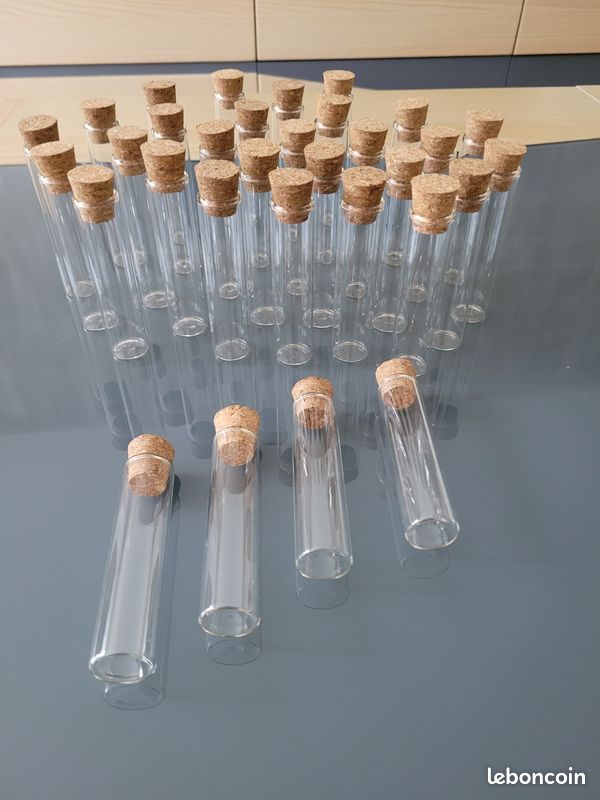 ROMISBABA Lot De 12 Tubes En Verre 20cm Avec Bouchon Liège - Expériences Et Cosmétiques