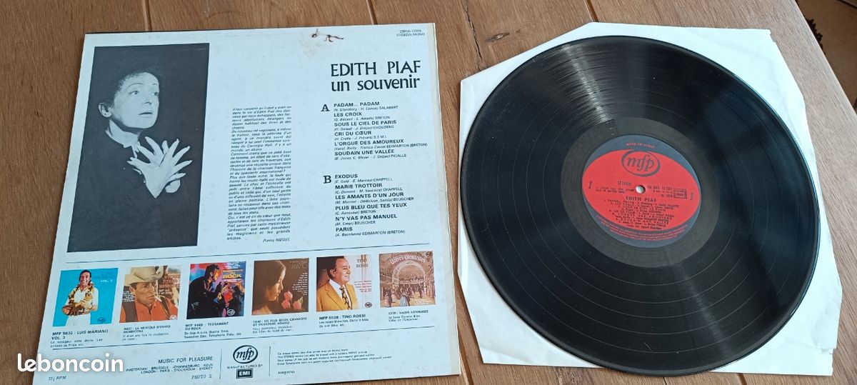 Vinyle Edith Piaf Un souvenir 33 tours (image 3)