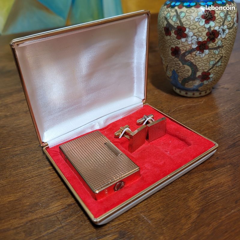 đ„ Coffret briquet Corex et boutons de manchette assortis â Vintage annĂ©es 70 (image 1)