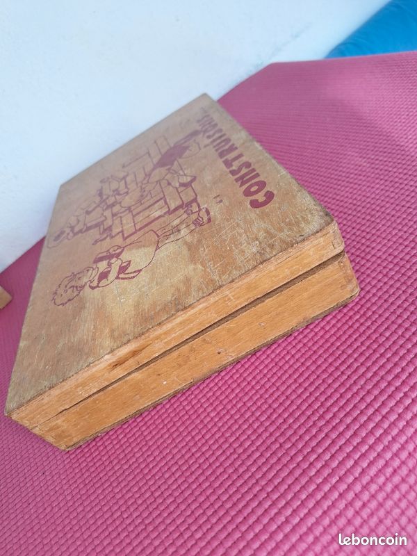 Jeu De Construction Bois Techno Construction – Jouet Ancien France Années 1950