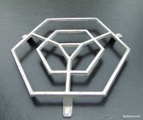Dessous De Plat Ancien AF - Aluminium Ajouré - Gris Mat - Vintage