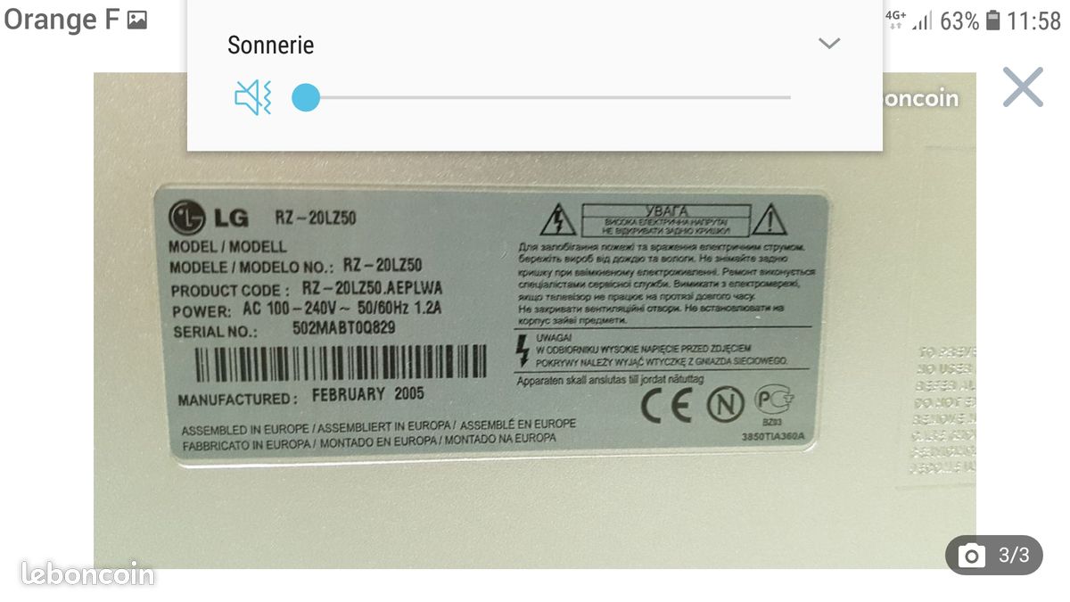 TV LCD LG RZ-20LZ50 51cm 21" (image 3)