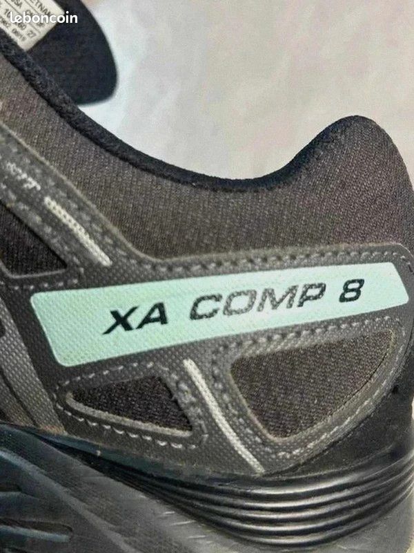 Basket / chaussure Salomon XA Comp 8 Trail Running | Taille 42⅔ | Gris Noir / bleu ciel (image 6)