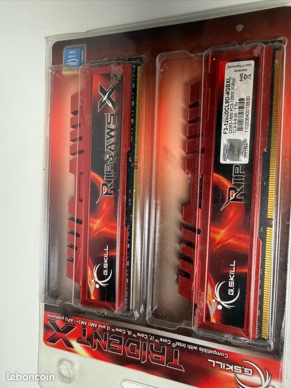 Kit Mémoire DDR3 G.SKILL Ripjaws X 16 Go (2x8 Go) - Fréquences 1333 à 2400 MHz - Neuf