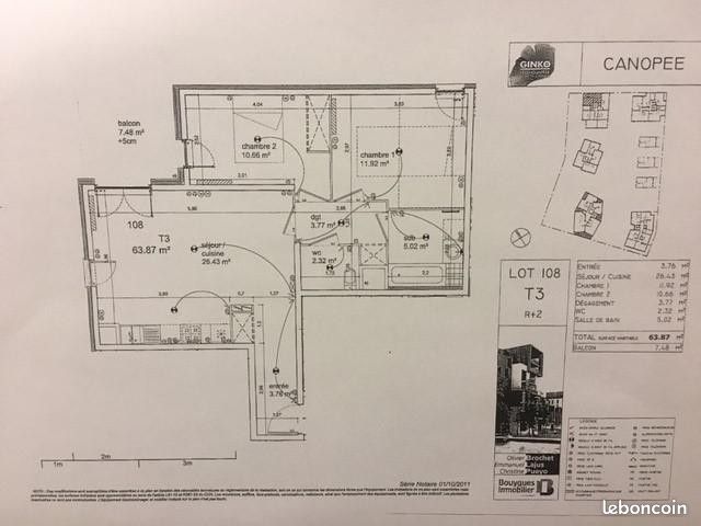 Appartement 3 pièces 64 m² - Bordeaux 33000 (image 2)