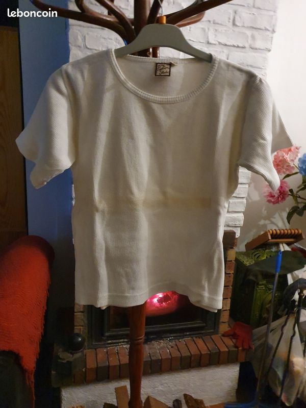 TEE SCHIRT Blanc Coton Neuf T L (image 2)