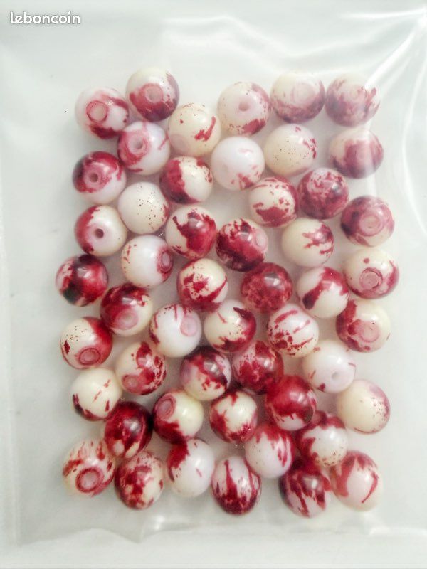 50 perles en verre de 8 mm, pour loisirs créatifs.D2 (image 3)