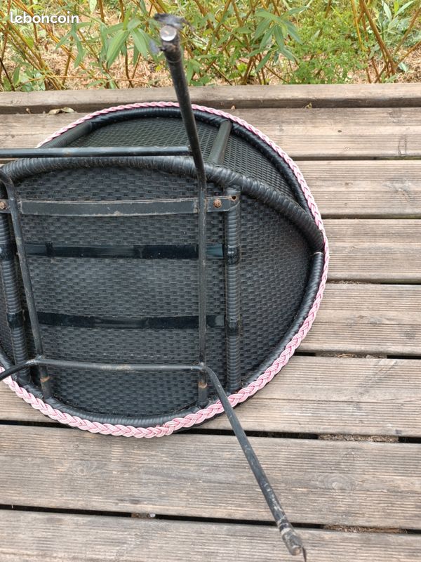 Fauteuil tressage plastique vintage origine (image 4)