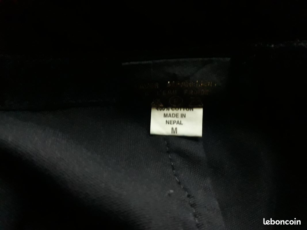 Jupe longue en velours noir taille M du Népal (image 4)