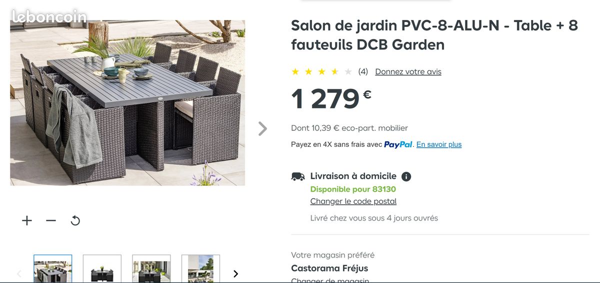Salon de jardin – Table + 8 fauteuils en résine tressée (image 7)