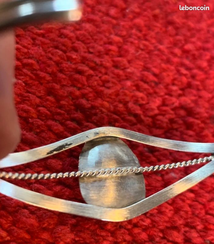 Bracelet Ancien Argent Sterling Triangle Navajo Tracy, Fait Main
