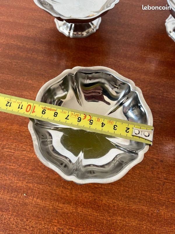 Lot De 6 Coupes à Glace Vintage En Inox 18/10 – Made In France, état D'occasion