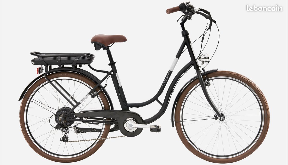 Vélo de ville électrique adulte E-City 50 NOIR NAKAMURA (image 2)