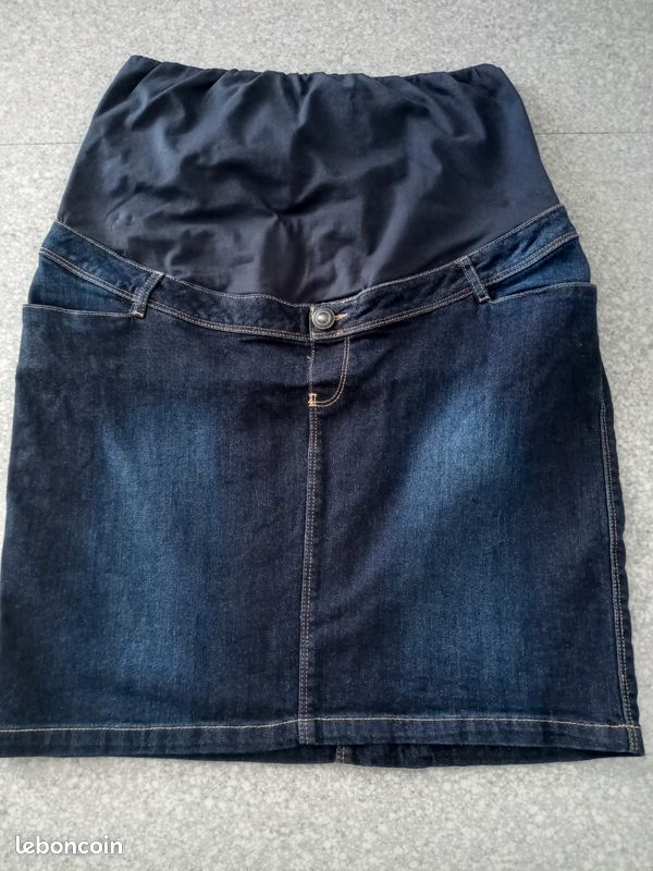 Jupe Crayon Taille 42 Couleur Marine - En Polyester/élasthanne - Occasion Très Bon état