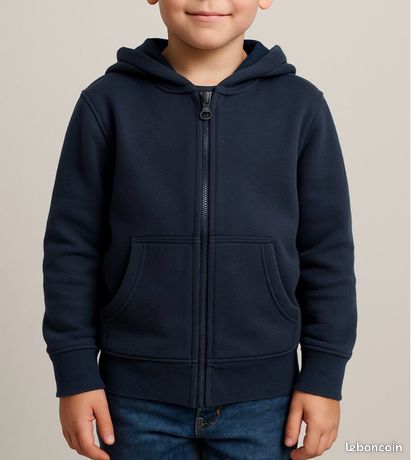 Pull à Capuche Garçon Primark - Noir - Coton - Taille 10-11 Ans - Occasion Bon état - 89