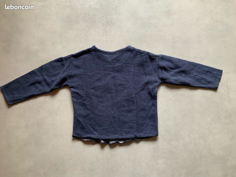 Pull Fille Zara Gris/Bleu Colorblock – 7 Ans – Mélange Acrylique – Occasion
