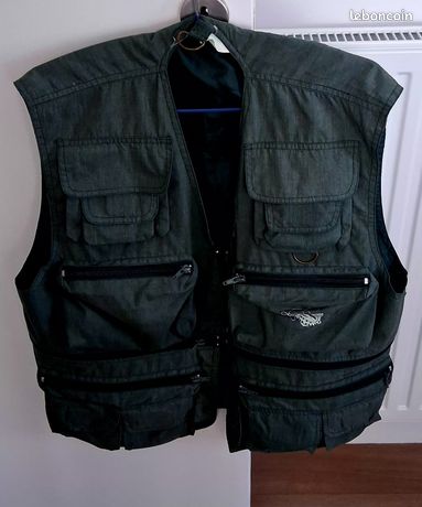 ANCIEN GILET PAYSAN cotelé/moleskine Noir velours « le Chamonix » EUR