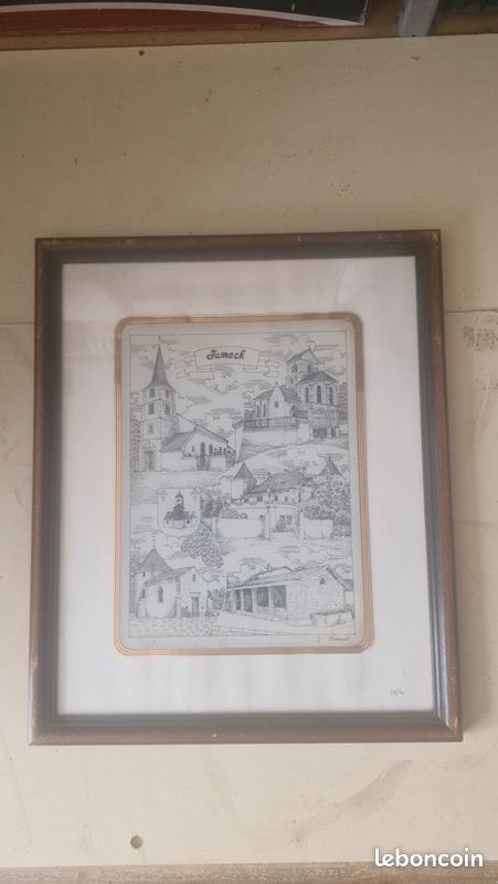 Cadre Gravure Dessin FAMECK signé D Helaut et numéroté 28/50 (image 3)