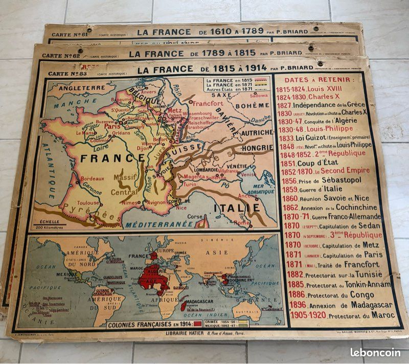 Anciennes cartes scolaires historiques (image 1)