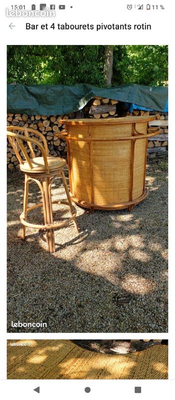 Chaise haute rotin (image 1)