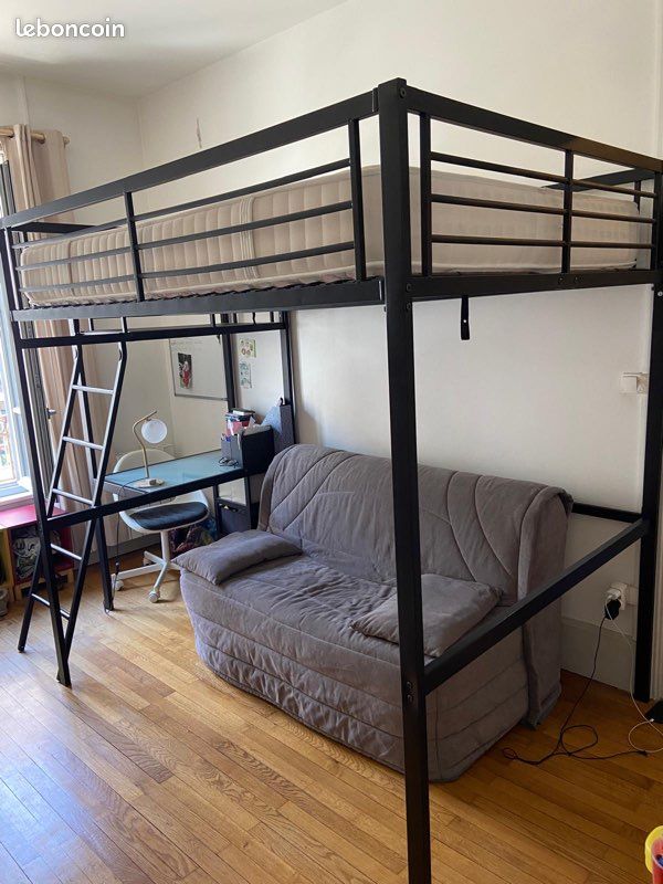 Lit mezzanine 2 places avec bureau (image 1)