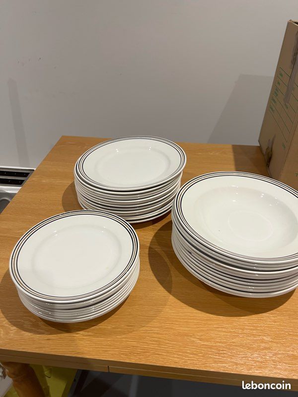 Service de vaisselle ancienne Nimy – style bistrot – lot complet (image 5)