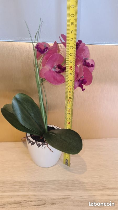 Fleur artificielle orchidée rose dans pot (image 14)
