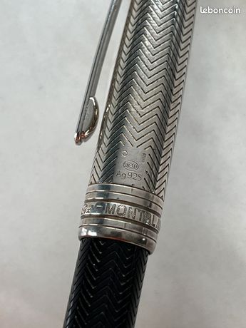 Stylo Collier En Argent Massif - Bijou Écriture Vintage
